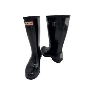 Hunter Boots Original Kids Gloss Black Size Kids 2B/3G Tallโ rain boots riding
